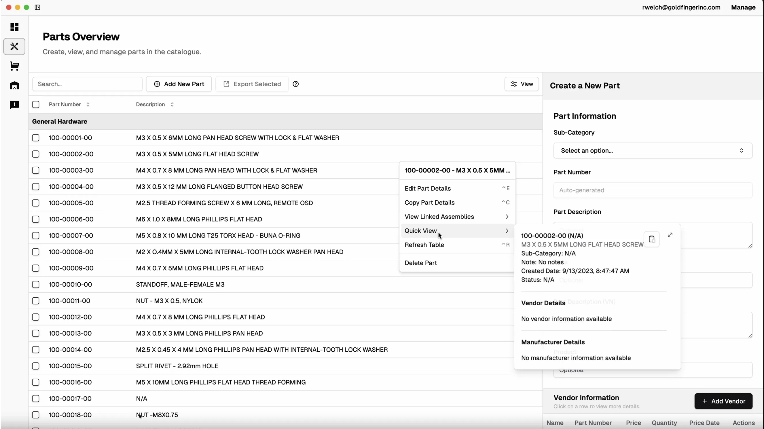 Screenshot of Goldfinger MANAGE