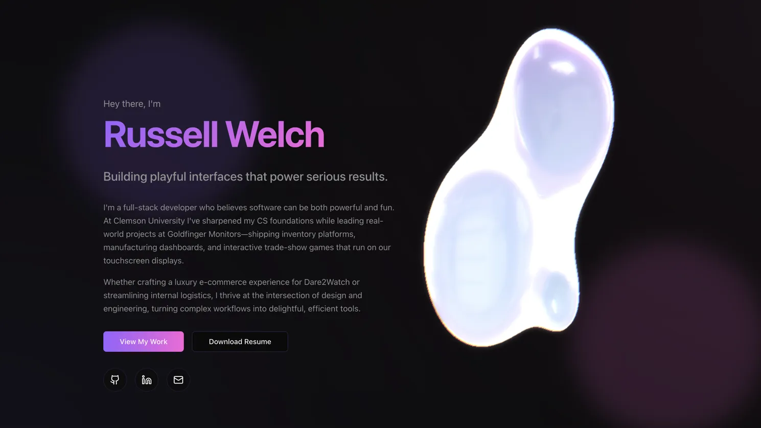 Screenshot of Personal Portfolio